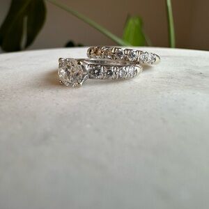 14k white gold wedding set